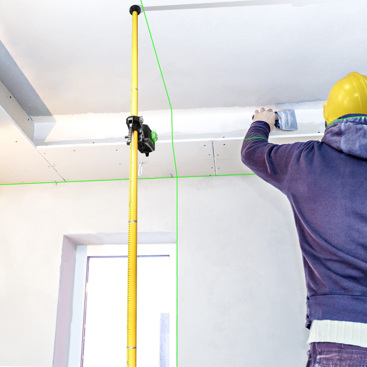 Huepar LP36A Laser Mounting Pole with Tripod | 3.7m/12ft Telescoping System for Laser Levels