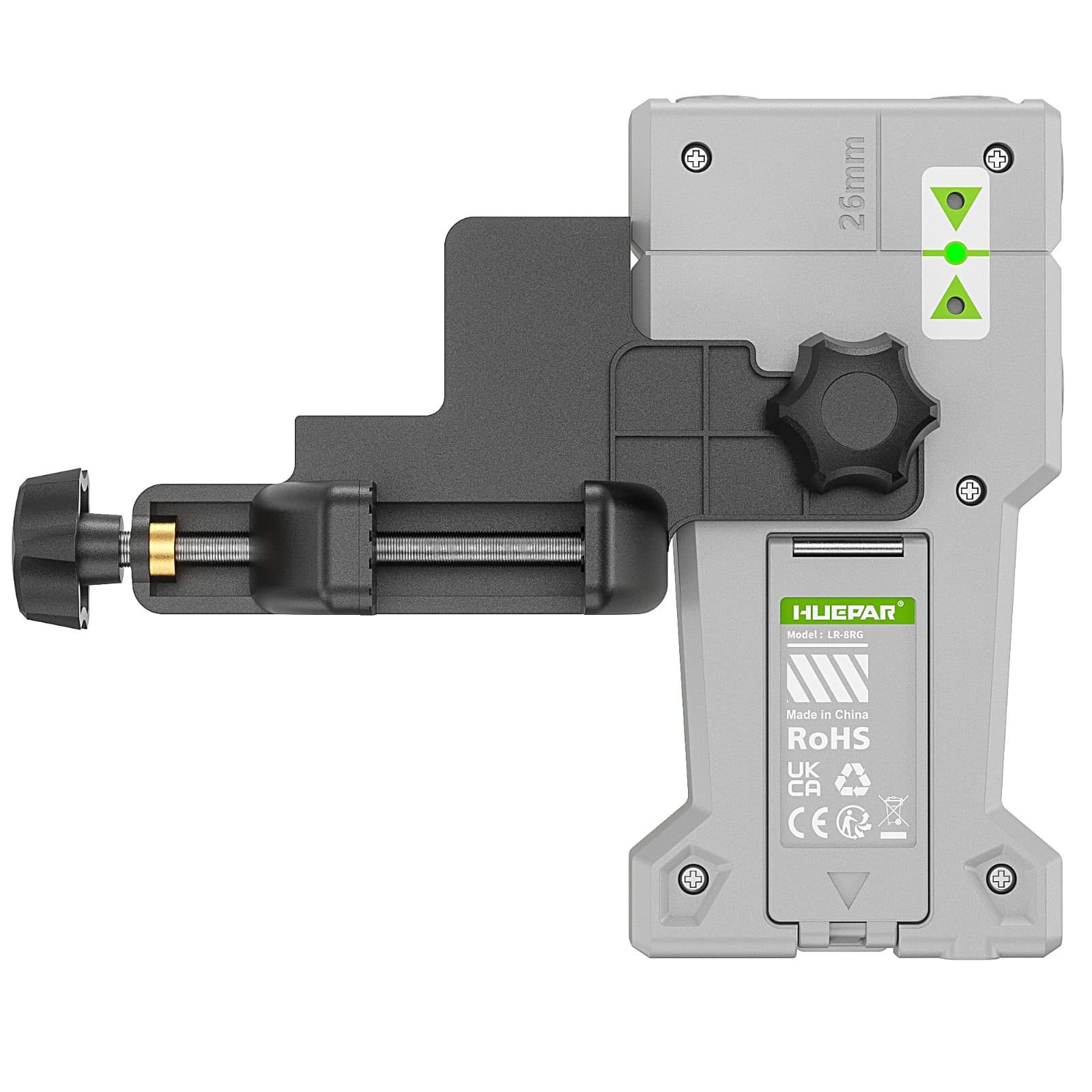 Huepar LR-8RG Laser Receiver | Digital Detector for Red & Green Pulse Lasers (60m/200ft)