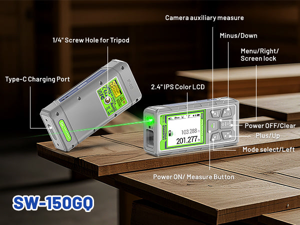 Huepar SW-150GQ Green Laser Distance Measure 150m