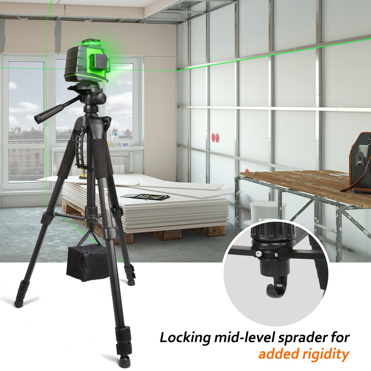 Huepar TPD14 Adjustable Tripod - 143cm Max Height