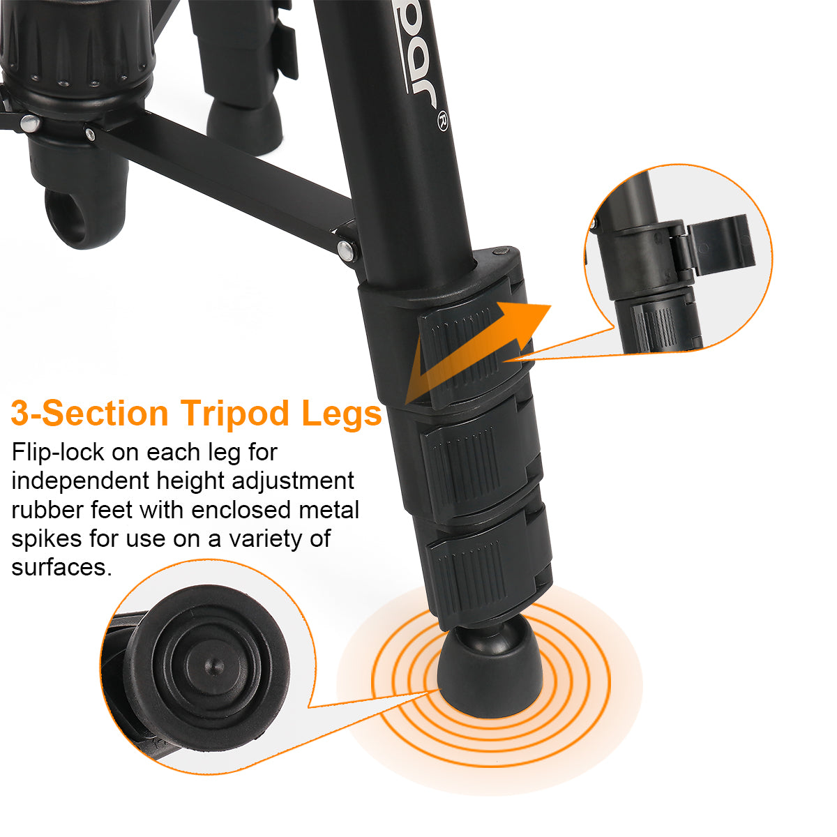 Huepar TPD14 Adjustable Tripod - 143cm Max Height