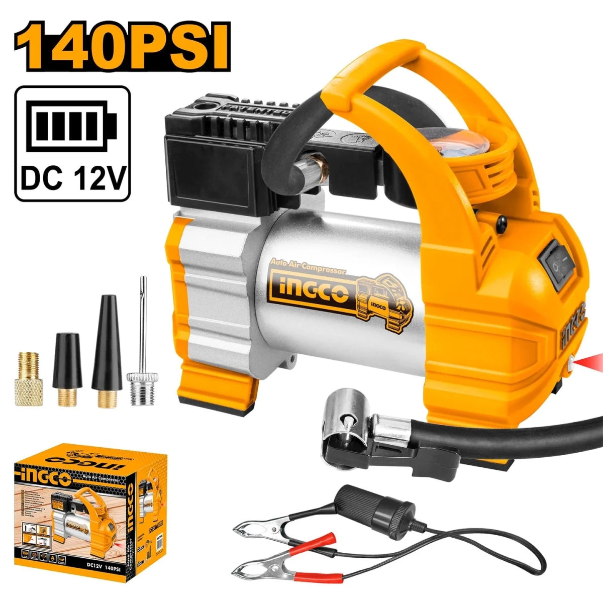 Ingco Auto Air Comp 12V 140PSI AAC1408