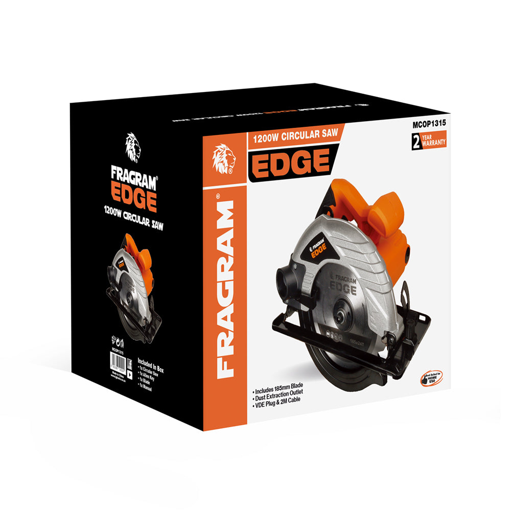 Fragram Edge 1200W Circular Saw | 185mm | 65mm Depth | Bevel Cut | South Africa