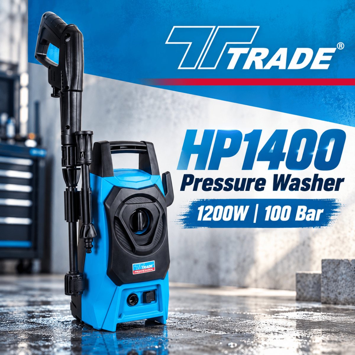 Trade Professional HP1400 Pressure Washer 1200W 100 Bar