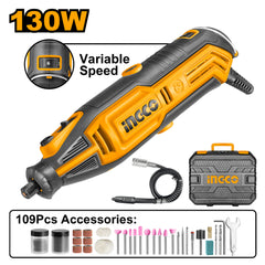 INGCO 130W Mini Die Grinder Kit with 109 Accessories (MG13328)