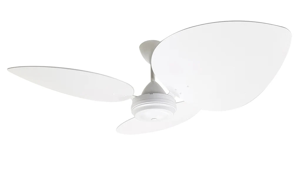 SOLENT FAN Motor High Breeze 100 Matt White Blade Wood 3 1400mm Palm Leaf Oval + Reg2F Wall Controller