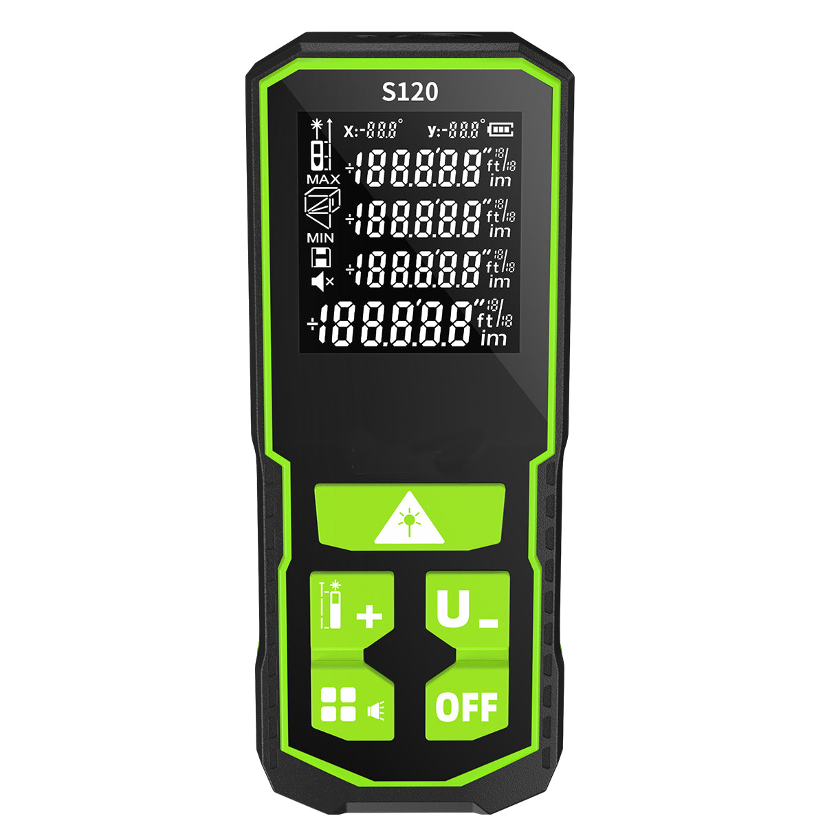 Huepar S120A Laser Distance Measure (120m) | Digital Tape with Angle Sensor & Backlit LCD