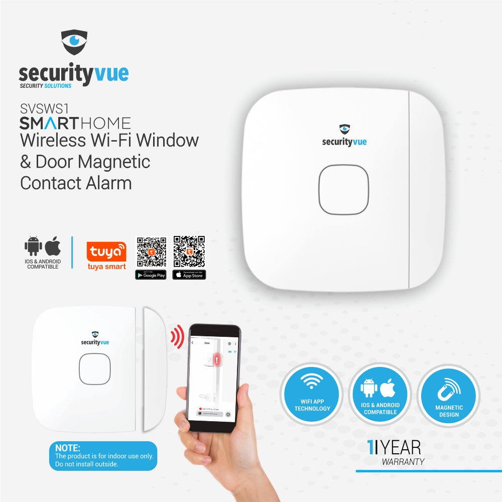 SECURITYVUE WIRELESS WI-FI WINDOW & DOOR MAGNETIC CONTACT ALARM