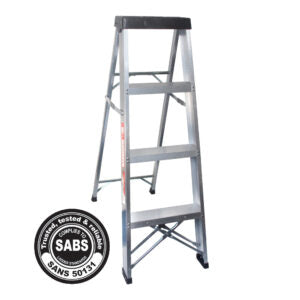 4-Step Lightweight Aluminium Ladder (TOOL1207) | Slim Folding Step Stool for Home, & Garage