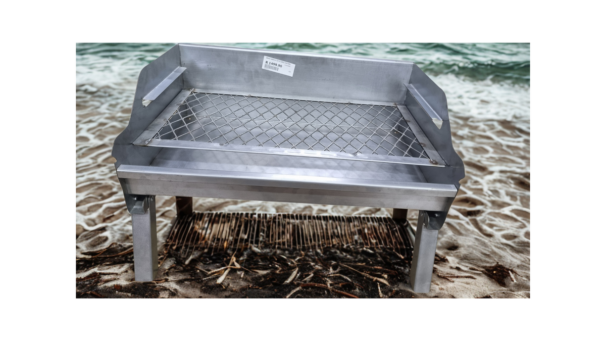 Braai Beach Stainless steel with foldable legs