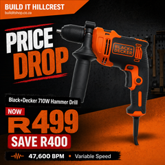 Black &amp; Decker 710W Hammer Drill | Variable Speed | Forward &amp; Reverse | South Africa