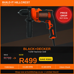 Black &amp; Decker 710W Hammer Drill | Variable Speed | Forward &amp; Reverse | South Africa
