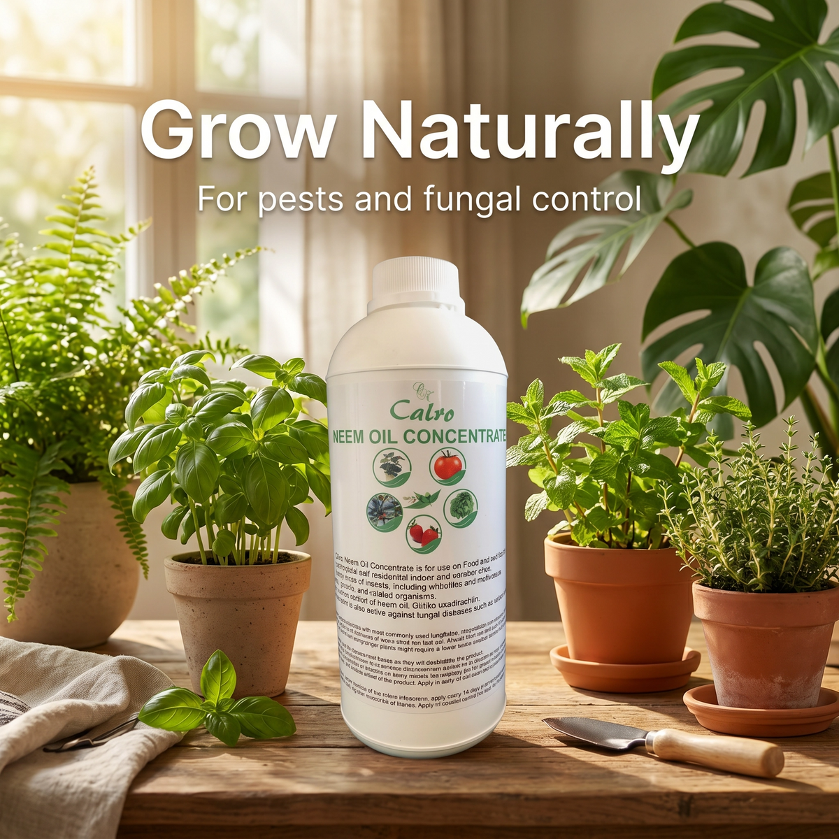 Calro Neem Oil Concentrate 1L for Natural Garden Pest & Fungal Control