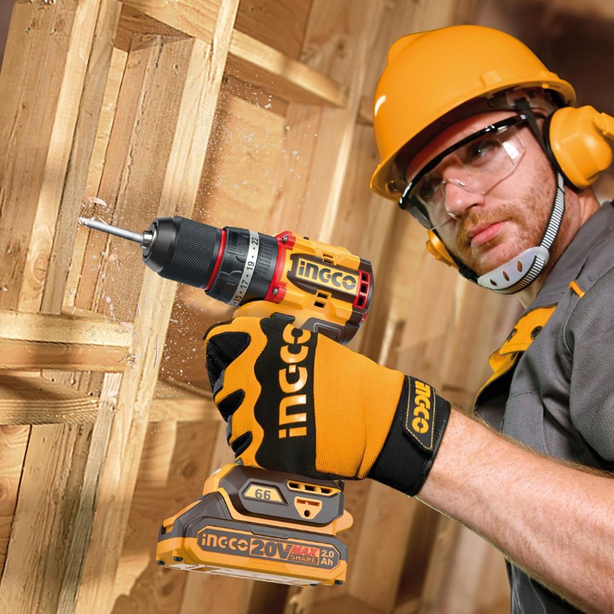 INGCO 20V Cordless Combo Kit: Impact Drill, Angle Grinder & Rotary Hammer - Power Tools for Professionals