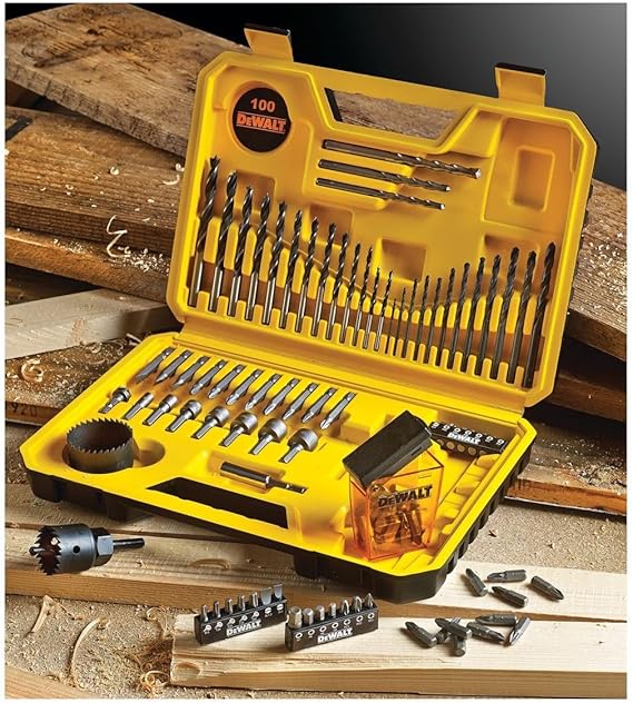 DeWalt 18V 1.5Ah Hammer Drill Driver with 100 Bits Set