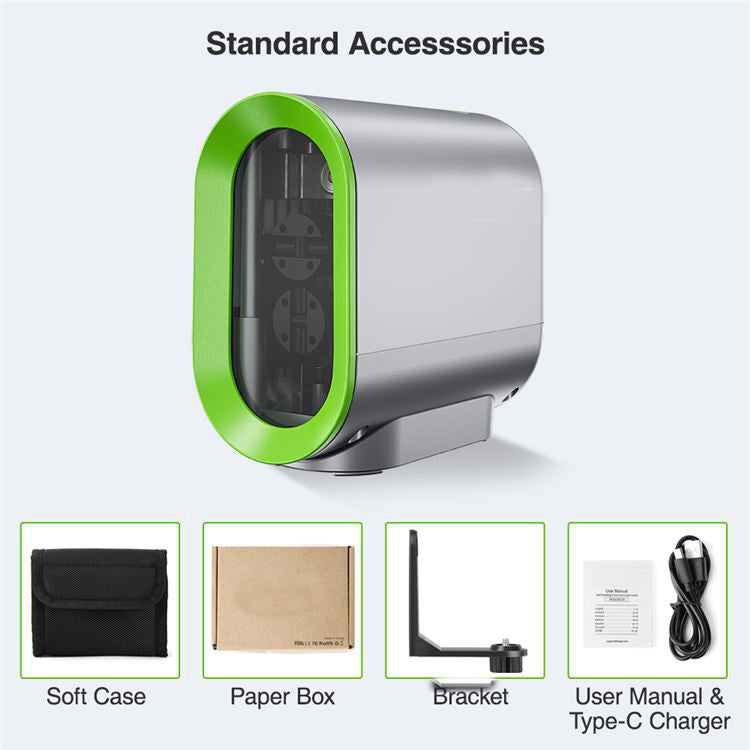 Huepar Y011G Self-Leveling Green Laser Level | 2-Line Cross-Line Tool with Rechargeable Battery