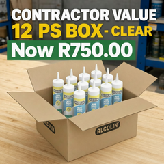 ALCOLIN Contractors Silicone CLEAR Box 12PCS