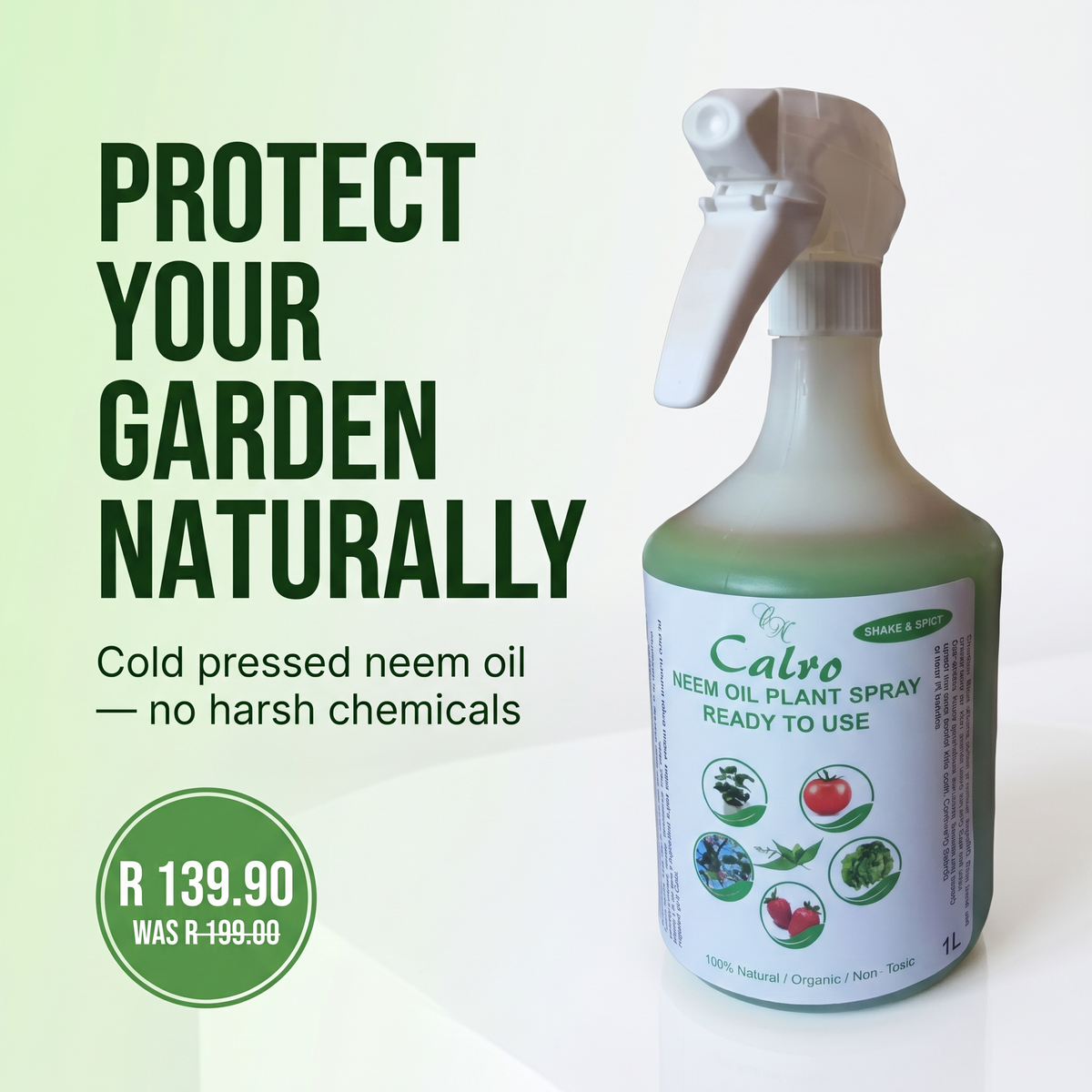 Neem Naturals Cold Pressed Neem Oil Ready-To-Use Plant Spray 1L