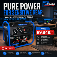Trade Professional TP5000 4S 4.5kW Inverter Generator | Pure Sine Wave | South Africa