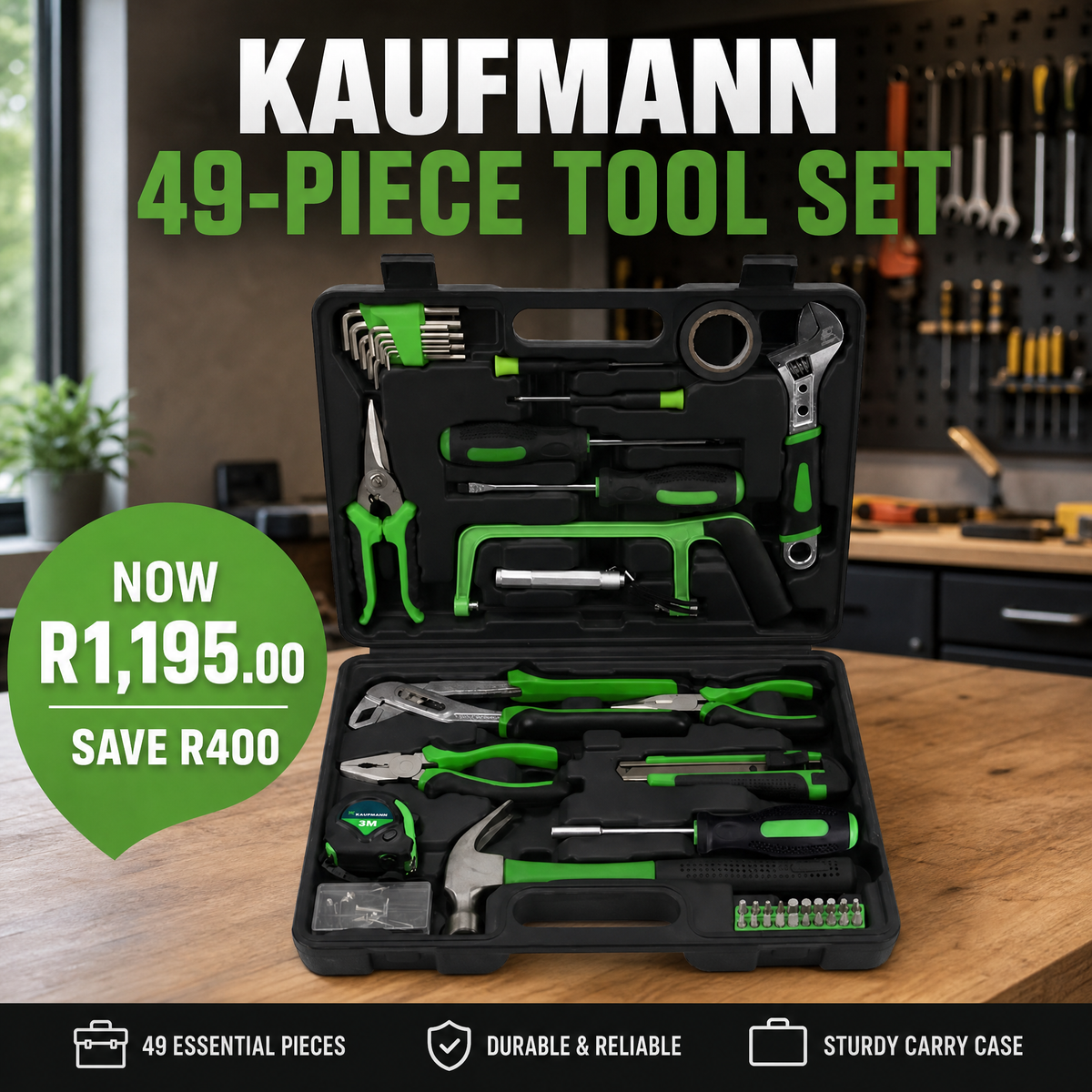 Kaufmann 49-Piece Tool Set | Blow-Mould Case | Build It Hillcrest