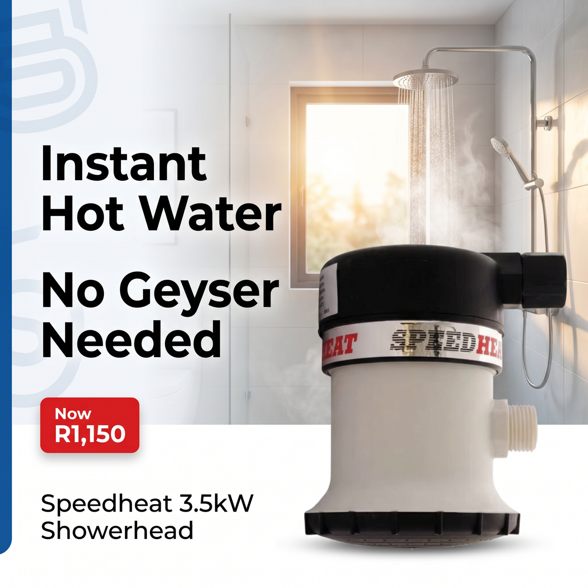 Speedheat 3.5kW Instant Hot Water Showerhead