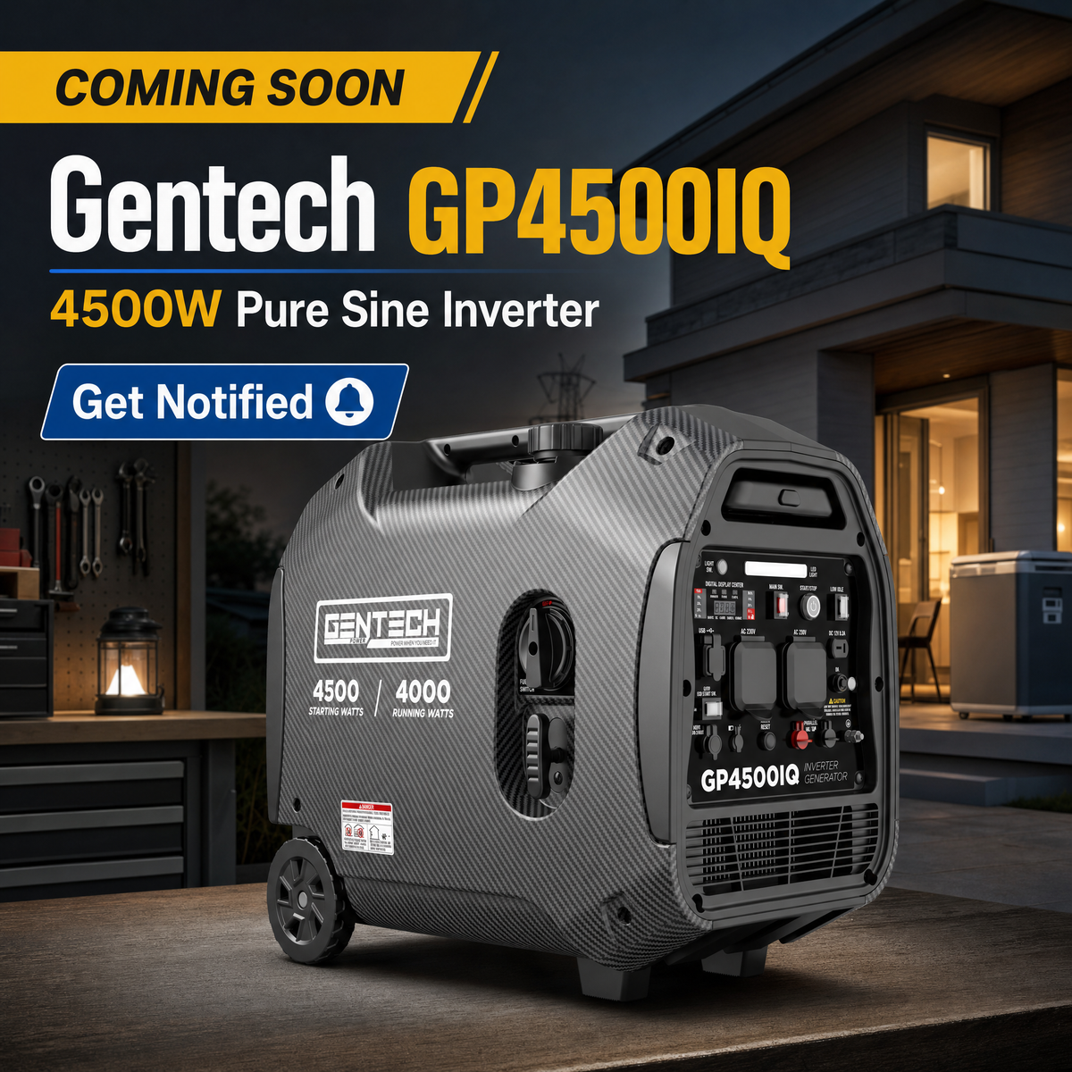 Gentech GP4500IQ 4500W Pure Sine Wave Inverter Generator | Solar Ready | Auto Start