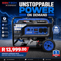 Gentech GP8500D 9kVA Electric Start Petrol Generator | 25L Tank | 12Hr Runtime | South Africa