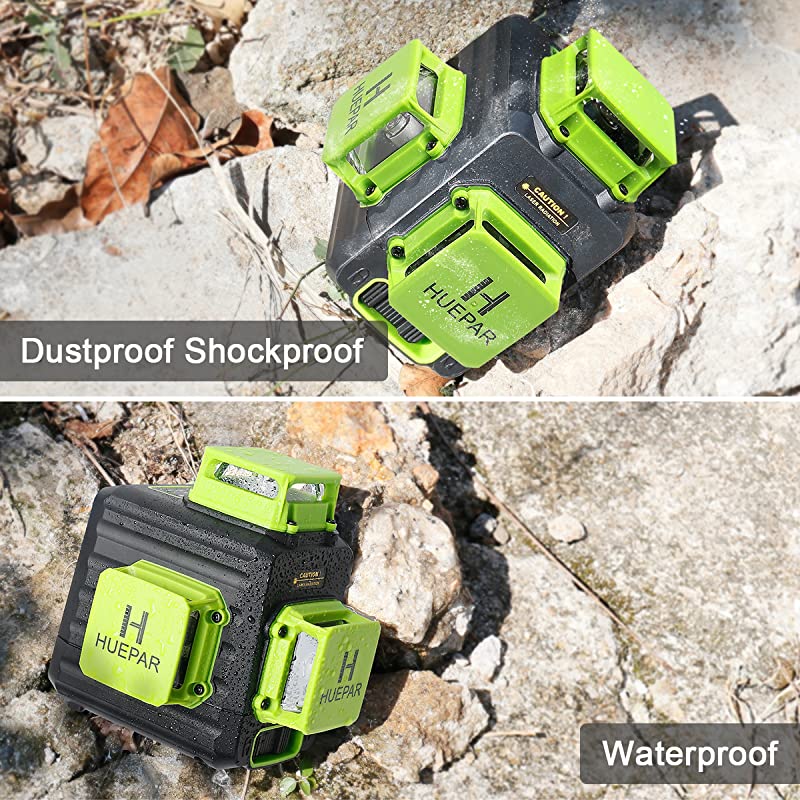 Huepar B03CG Green-beam 3 × 360° laser level