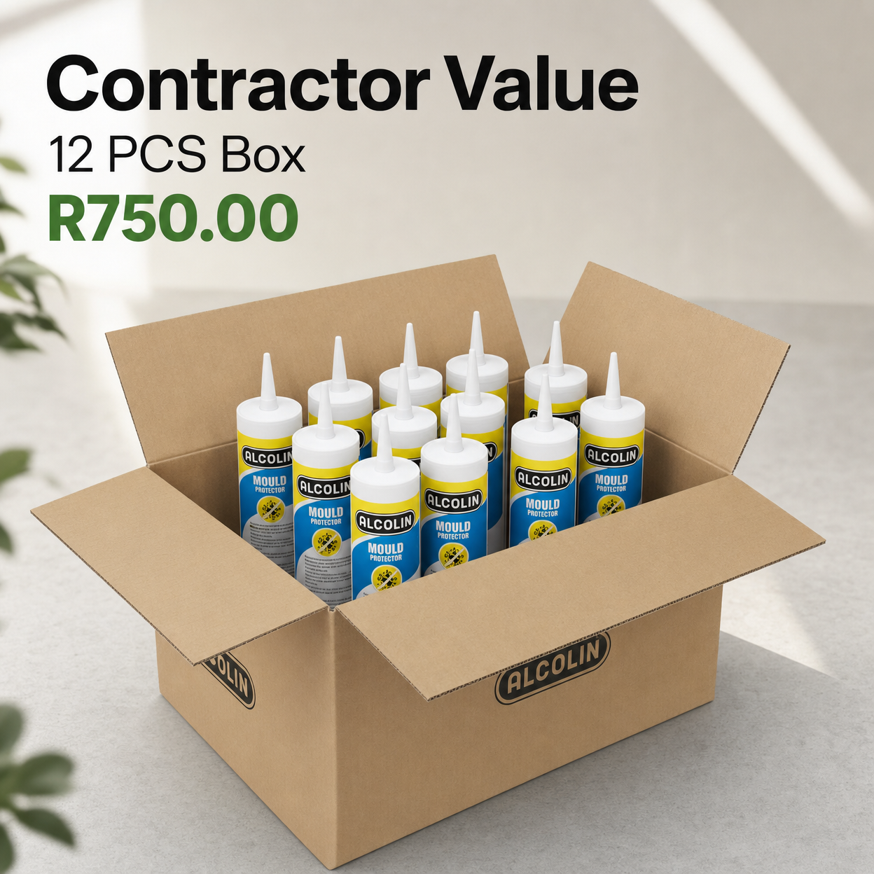 ALCOLIN Contractors Silicone White Box 12PCS