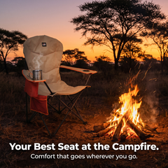 Basecamp Padded Folding Camping Chair | 120kg Capacity with Cup Holder