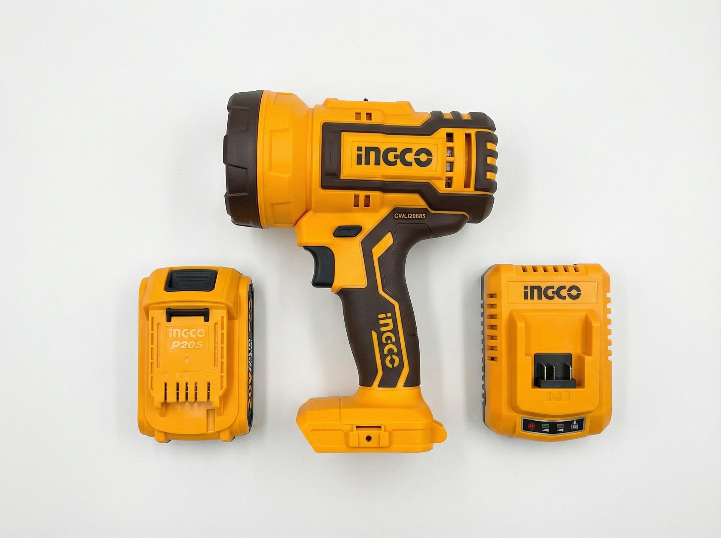 INGCO 20V Cordless Work Lamp Kit | 2500 Lumens LED Spotlight