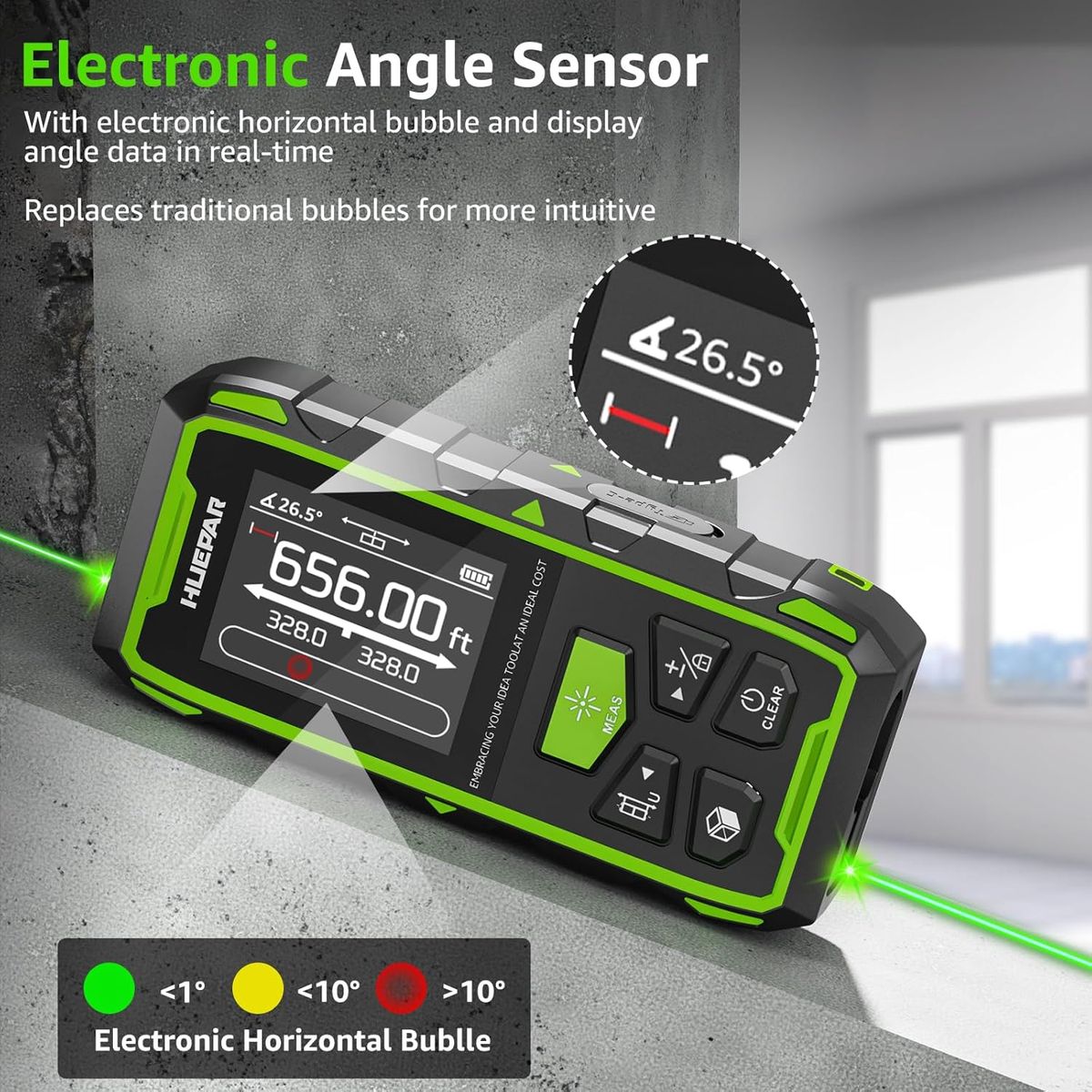 Huepar Bidirectional Laser Distance Measure BLM-100G
