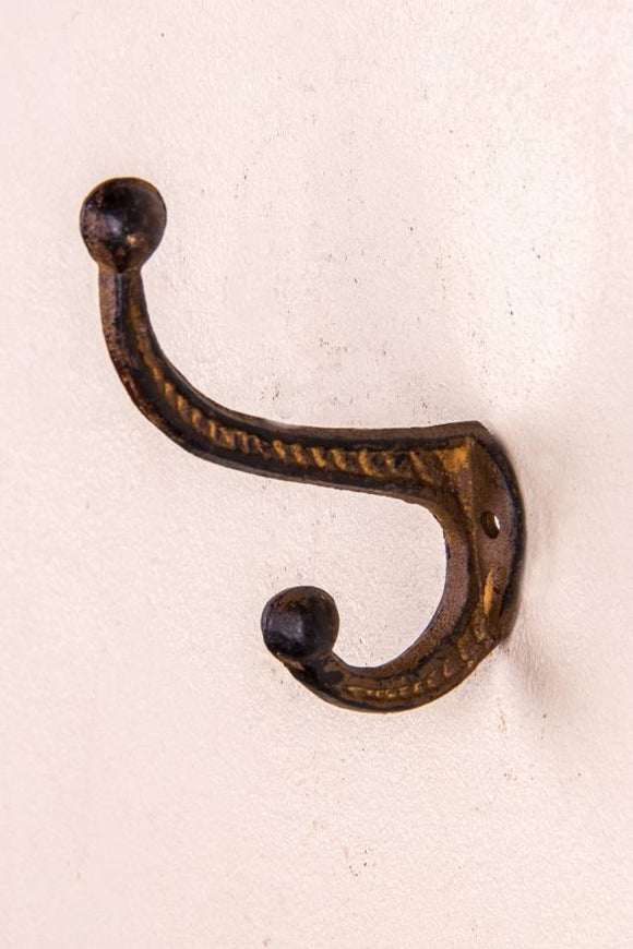 Double Hook: Small: Rust