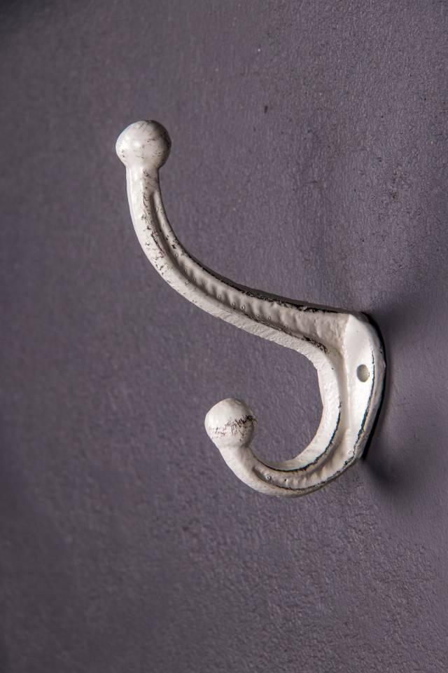 Double Hook: Small: Antique White