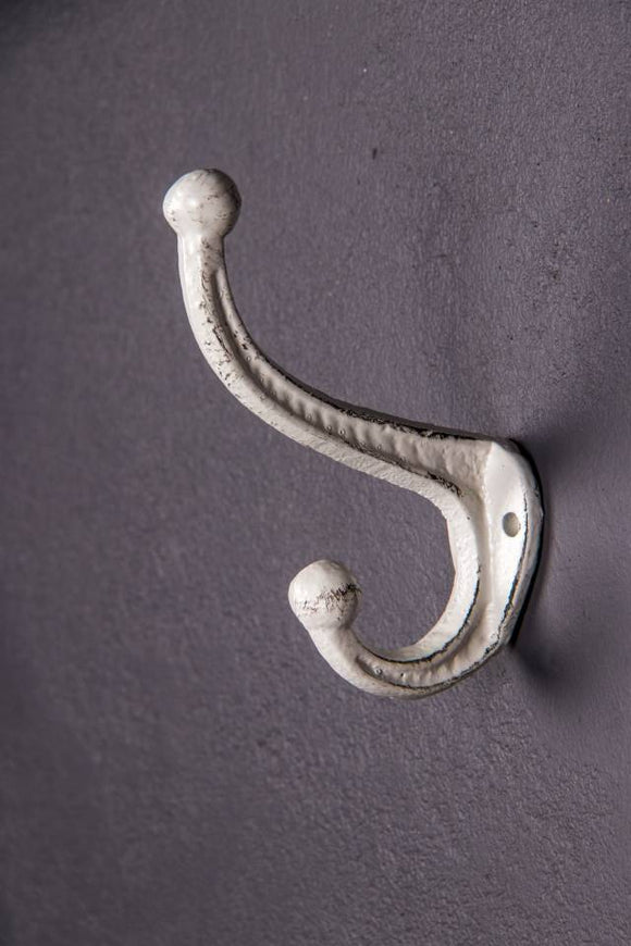 Double Hook: Small: Antique White