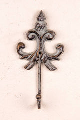 Fleur de lis hook: antique grey