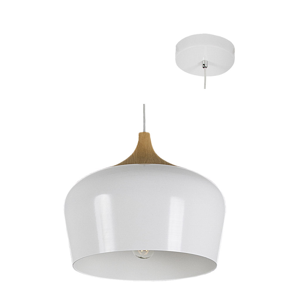 Eurolux White Fjord Pendant 270mm