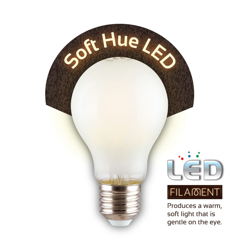 Eurolux Warm White Soft Hue LED Filament E27 6W Globe