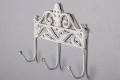 Wall Fixture: 3 Hooks: Antique White
