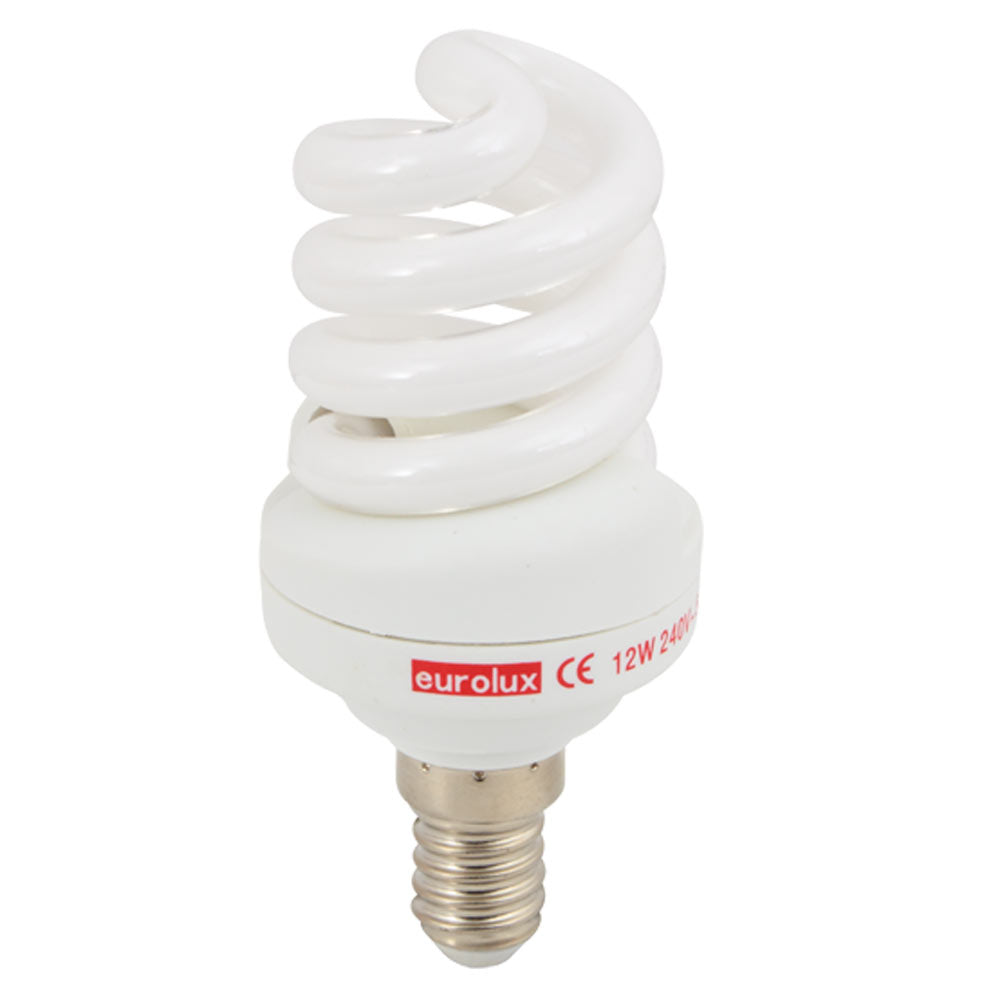 Eurolux Cool White E14 12W Mini Spiral CFL