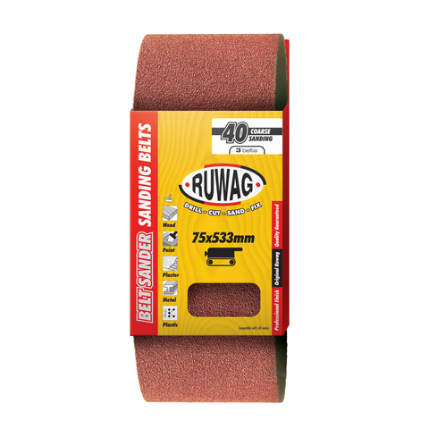 Ruwag Sanding Belt 75X610 P40 3Pack