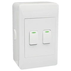 2-Lever 1-Way Switch 2x4 C/W Surface Box