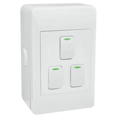 3-Lever 1-Way Switch 2x4 C/W Surface Box