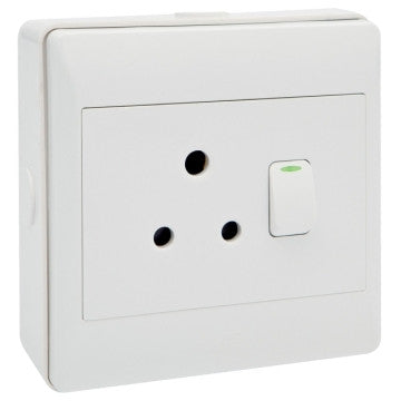 1x16A Socket Outlet 4x4 C/W Surface Box | Build It Hillcrest - Online Store