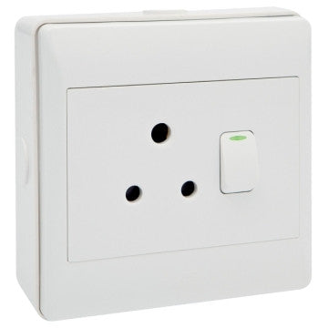 1x16A Socket Outlet 4x4 C/W Surface Box