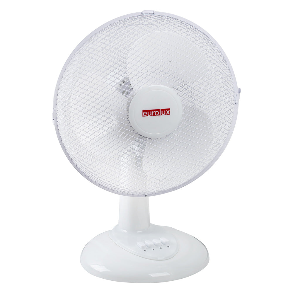 FAN DESK 12" 3 SPEED WHT EUROLUX