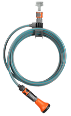 Gardena City Gardening Terrace Spiral Hose, 7.5m, Complete with Integrated Hose Bracket, Fittings & Sprayer