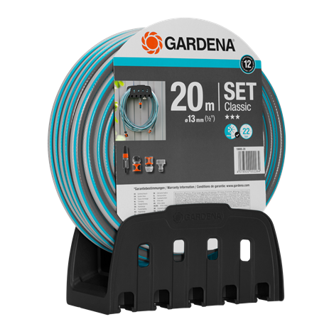 Gardena Classic Hose, 20m, 13mm (1/2-inch), Includes Hose Bracket