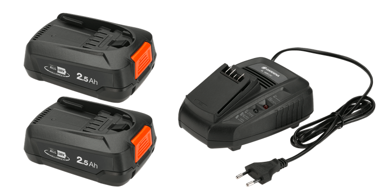 GARDENA Battery Starter Set | 2x PBA 18V/45 + AL 1830 CV Quick Charger | Double Set 14907-20 | South Africa