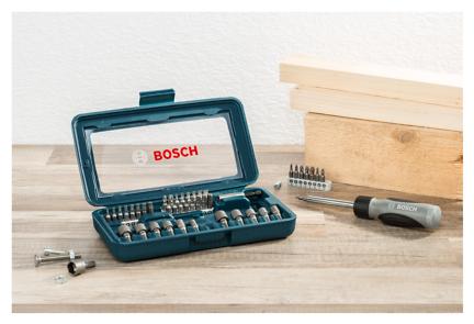 BOSCH 46pcs Ratchet Screwdriver Set Hand Tool Kit & Nutsetter Set